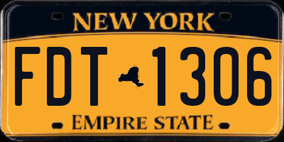 NY license plate FDT1306
