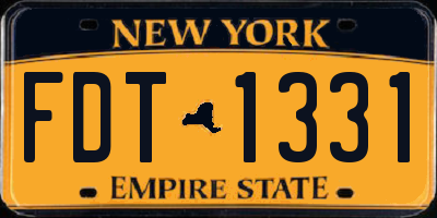 NY license plate FDT1331