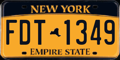 NY license plate FDT1349