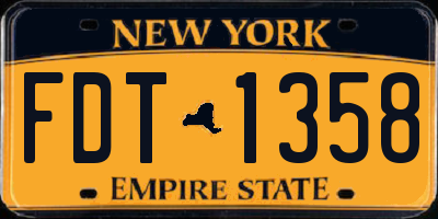 NY license plate FDT1358