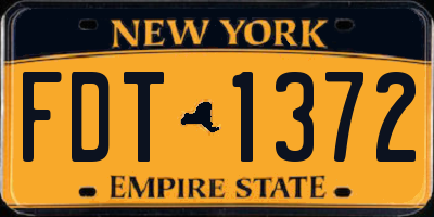 NY license plate FDT1372