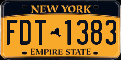 NY license plate FDT1383