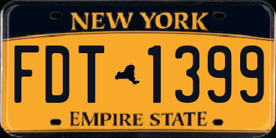 NY license plate FDT1399