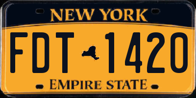 NY license plate FDT1420