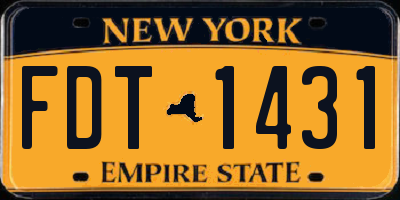 NY license plate FDT1431