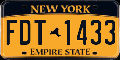 NY license plate FDT1433