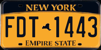 NY license plate FDT1443
