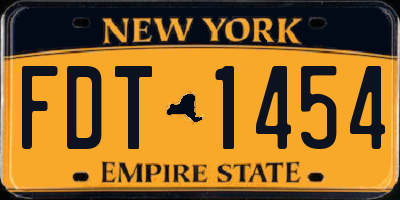NY license plate FDT1454