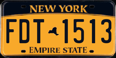 NY license plate FDT1513