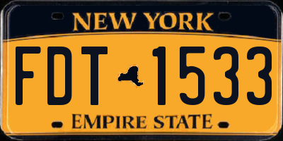 NY license plate FDT1533