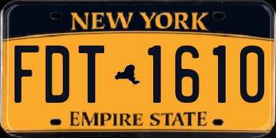 NY license plate FDT1610