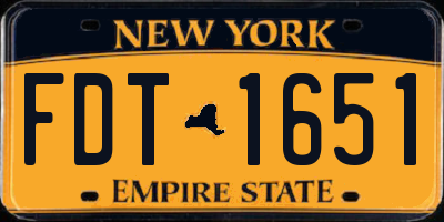 NY license plate FDT1651