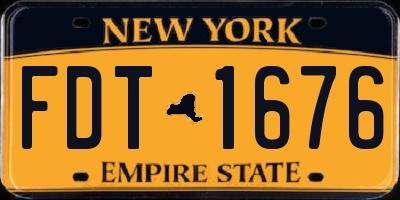 NY license plate FDT1676