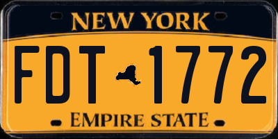 NY license plate FDT1772