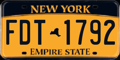 NY license plate FDT1792