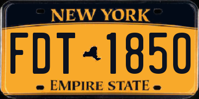 NY license plate FDT1850