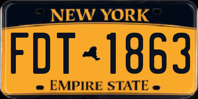 NY license plate FDT1863
