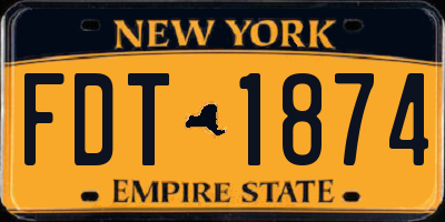 NY license plate FDT1874