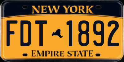 NY license plate FDT1892