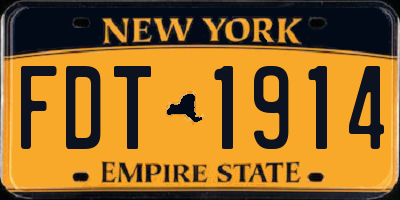 NY license plate FDT1914