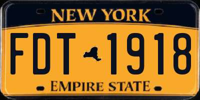 NY license plate FDT1918