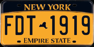 NY license plate FDT1919