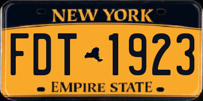 NY license plate FDT1923