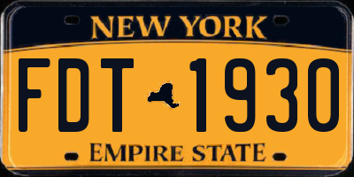 NY license plate FDT1930