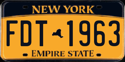 NY license plate FDT1963