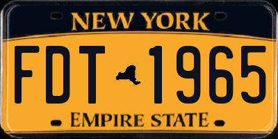 NY license plate FDT1965