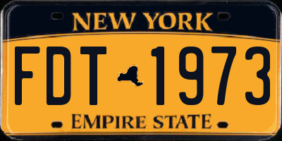 NY license plate FDT1973