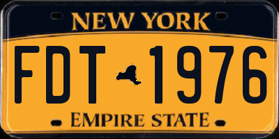 NY license plate FDT1976