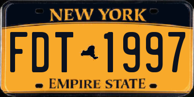NY license plate FDT1997