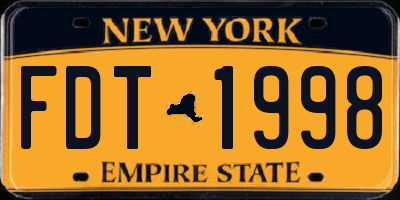 NY license plate FDT1998