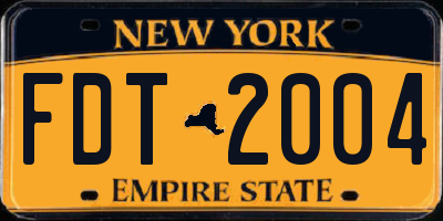 NY license plate FDT2004