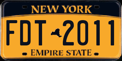 NY license plate FDT2011