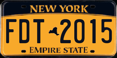 NY license plate FDT2015