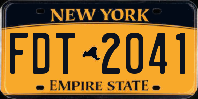 NY license plate FDT2041