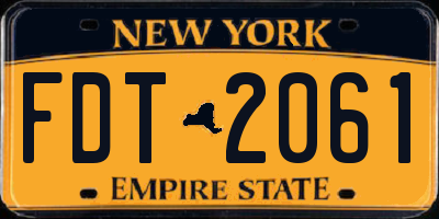 NY license plate FDT2061