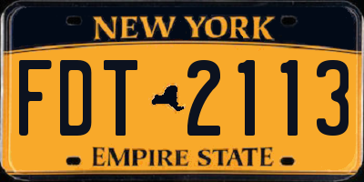 NY license plate FDT2113