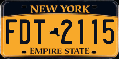 NY license plate FDT2115