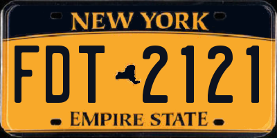 NY license plate FDT2121