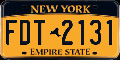 NY license plate FDT2131