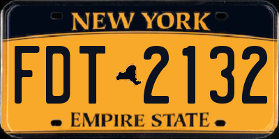 NY license plate FDT2132
