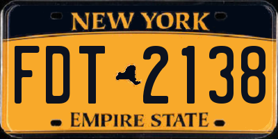 NY license plate FDT2138