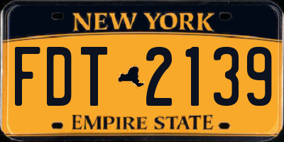 NY license plate FDT2139