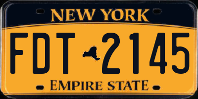 NY license plate FDT2145