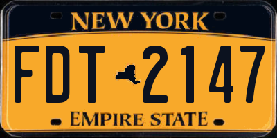 NY license plate FDT2147