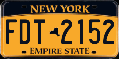 NY license plate FDT2152