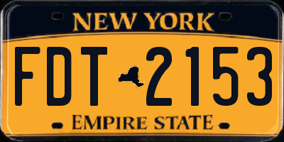 NY license plate FDT2153